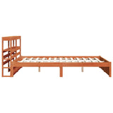 Bed Frame with Headboard Wax Brown 150 x 200 cm Solid Pine Wood 3422749