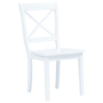 5 Piece Dining Set Solid Rubber Wood White 276869