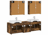 Bathroom Furniture Set 5 pcs Smoked Oak 3406811