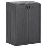 Trash Bin with 2 Doors Black 65x45x88 cm PP 151224