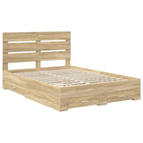 Bed Frame with Drawer Sonoma Oak 150 x 200 cm Engineered Wood 3411960
