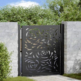 Garden Gate Black 100x100 cm Steel Flame Design 4100989
