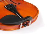 GV100 4/4 Acoustic Violin Case Bow Rosin Strings Tuner Shoulder Rest Natural 11662510