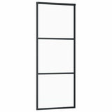 Sliding Door with Hardware Set Black 76x205 cm ESG Glass 3375841