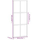 Sliding Door Black 90x205 cm Tempered Glass and Aluminium 155211