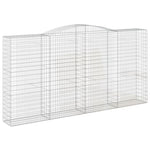 Arched Gabion Baskets 8 pcs 400x50x200/220 cm Galvanised Iron 3147067