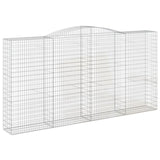 Arched Gabion Baskets 8 pcs 400x50x200/220 cm Galvanised Iron 3147067