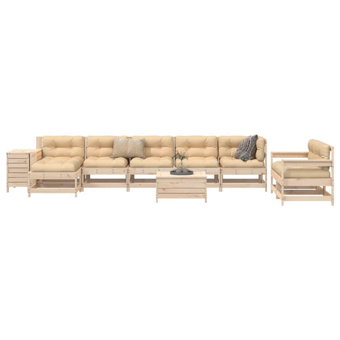 ZNTS 10 Piece Garden Sofa Set Solid Wood Pine 3250636