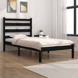 3103642 Bed Frame without Mattress Black Solid Wood 100x200 cm