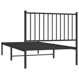 Metal Bed Frame without Mattress with Headboard Black 90x190cm 350856
