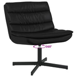 Swivel Chair Black 63 x 75 x 76 cm PU 42007339
