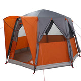 Cabin Tent 3-Person Grey and Orange 320 x 320 x 203 cm 42004034