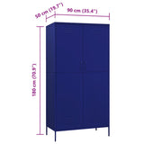 Wardrobe Navy Blue 90x50x180 cm Steel 336244