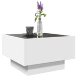 ZNTS Coffee Table with LED White 50x50x30 cm Engineered Wood 847504