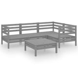 5 Piece Garden Lounge Set Solid Pinewood Grey 3082694