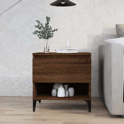 ZNTS Side Table Brown Oak 50x46x50 cm Engineered Wood 819562