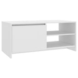 Coffee Table White 102x50x45 cm Engineered Wood 809827