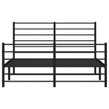 Metal Bed Frame without Mattress with Footboard Black 140x190cm 352337