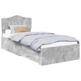 Bed Frame with Drawer Concrete Grey 90 x 200 cm Engineered Wood 3413241