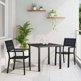 Garden Dining Set 3 pcs Black Powder-Coated Steel 3379142