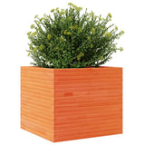 Garden Planter Wax Brown 80x80x68.5 cm Solid Wood Pine 3282481