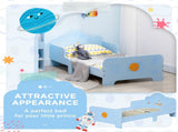 Space Themed Toddler Bed, Kids Bedroom Furniture, with Safety Rails - Blue T3398P422136