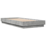 ZNTS Bed Frame without Mattress with LED Lights Concrete Grey 100x200 cm 839507