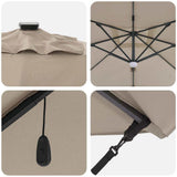 Roma Parasol Taupe 286 x 284 x 270 cm Aluminium and Polyester 42003354