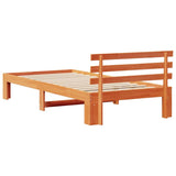 Bed Frame with Headboard Wax Brown 90 x 190 cm Solid Pine Wood 872634