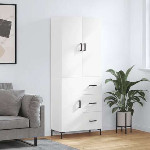 Highboard White 69.5x34x180 cm Engineered Wood 3195899