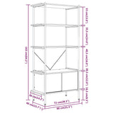 5-Tier Shelving Unit with Cabinet 80x40x163 cm Steel and Engineered Wood 336355