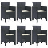 Garden Dining Set 7 pcs Anthracite Polt rattan 3378556