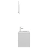 ZNTS Bathroom Furniture Set High Gloss White Engineered Wood 3070889