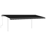 Manual Retractable Awning with LED 6x3 m Anthracite 3070004