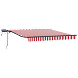 Retractable Awning Manual Red and white 350 x 250 cm Fabric 3330272