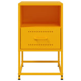 ZNTS Bedside Cabinets 2 pcs Mustard Yellow 36x39x60.5 cm Steel 846561