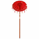 Balinese Parasol Red 125 x 125 x 260 cm Cotton and Wood 42006466