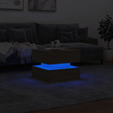 Coffee Table with LED Lights Sonoma Oak 50x50x40 cm 839856