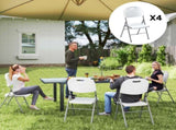 Set of Four Foldable Outdoor Chairs - White T3398P322102