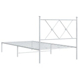 Metal Bed Frame without Mattress with Headboard White 90x200cm 376544
