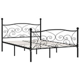 Bed Frame without Mattress with Slatted Base Black Metal 140x200 cm 284457
