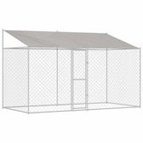 Dog Cage with Roof Silver 400 x 200 x 256 cm Steel and PE 3368301