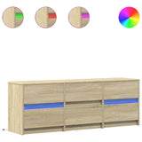 TV Cabinet with LED Sonoma Oak 140x34x50 cm Engineered Wood 3307921