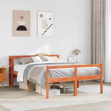 Bed Frame with Headboard without Mattress Wax Brown 135x190 cm 3305878