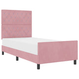 ZNTS Bed Frame Pink 90x200 cm Velvet 3344854