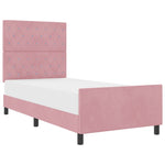 ZNTS Bed Frame Pink 100x200 cm Velvet 3344860
