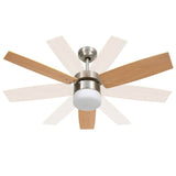 Ceiling Fan with Light and Remote Control 108 cm Light Brown 51490