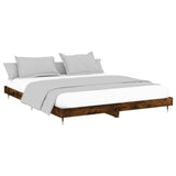 Bed Frame without Mattress Smoked Oak 120x200 cm Engineered Wood 832154