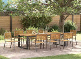 Garden Dining Set 9 pcs Grey Solid Acacia Wood 3365470