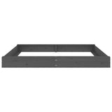 Sandbox with Seats Grey Square Solid Wood Pine 825046